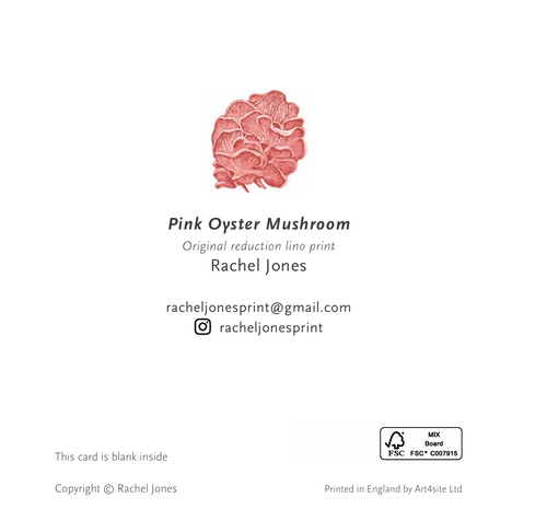 Pink Oyster Mushrooms (greetings card)