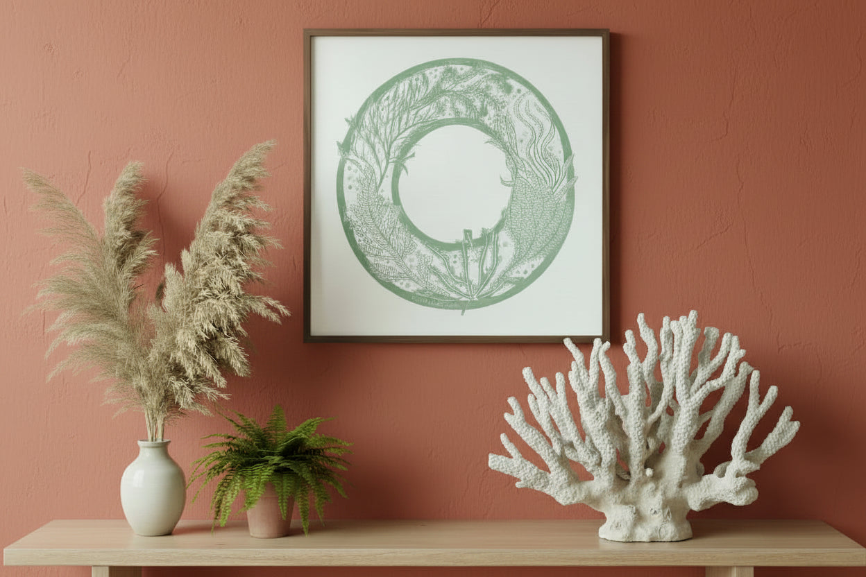 PREORDER Seaweed Garland linocut print