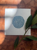 Athenian owl wisdom amulet coin linoprint