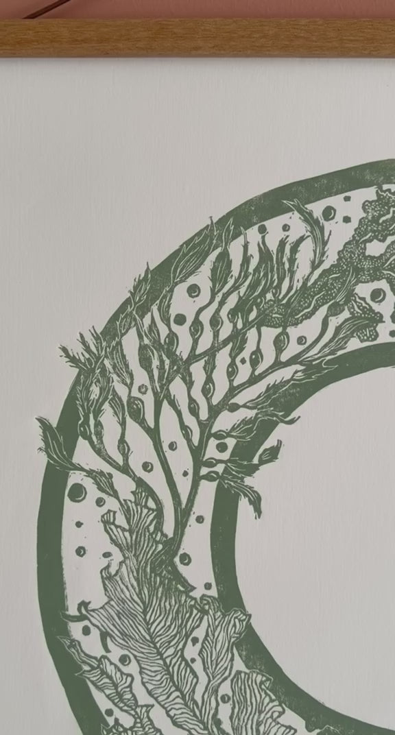 PREORDER Seaweed Garland linocut print