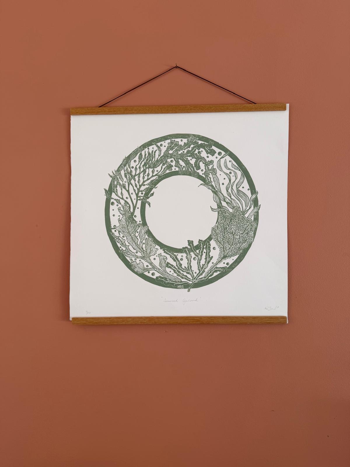 PREORDER Seaweed Garland linocut print